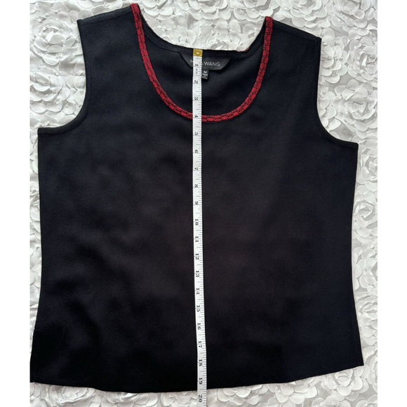 Ming Wang 2 Piece Set Womens Medium Red And Black Studded Tank Jacket Set Knit - Picture 6 of 14